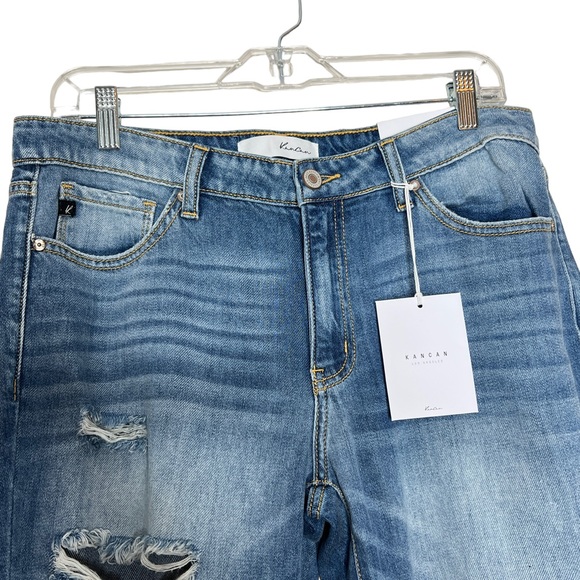 KanCan Distressed Medium Wash Boyfriend Relaxed Fit Denim Jeans Size 9/28 - Picture 9 of 16